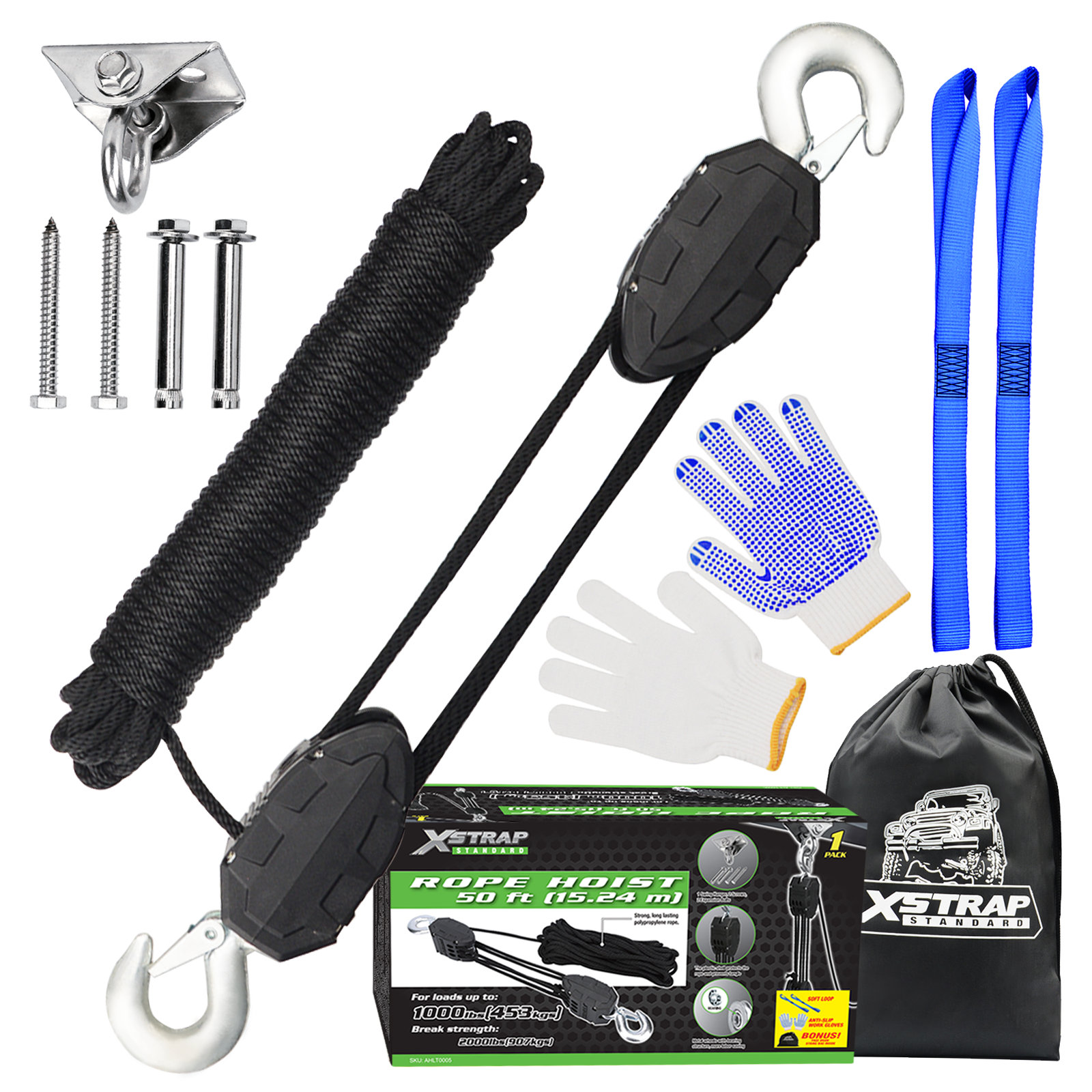 Xstrap AHLT0005 50 fots tauløfterskivesystem 1000LB
