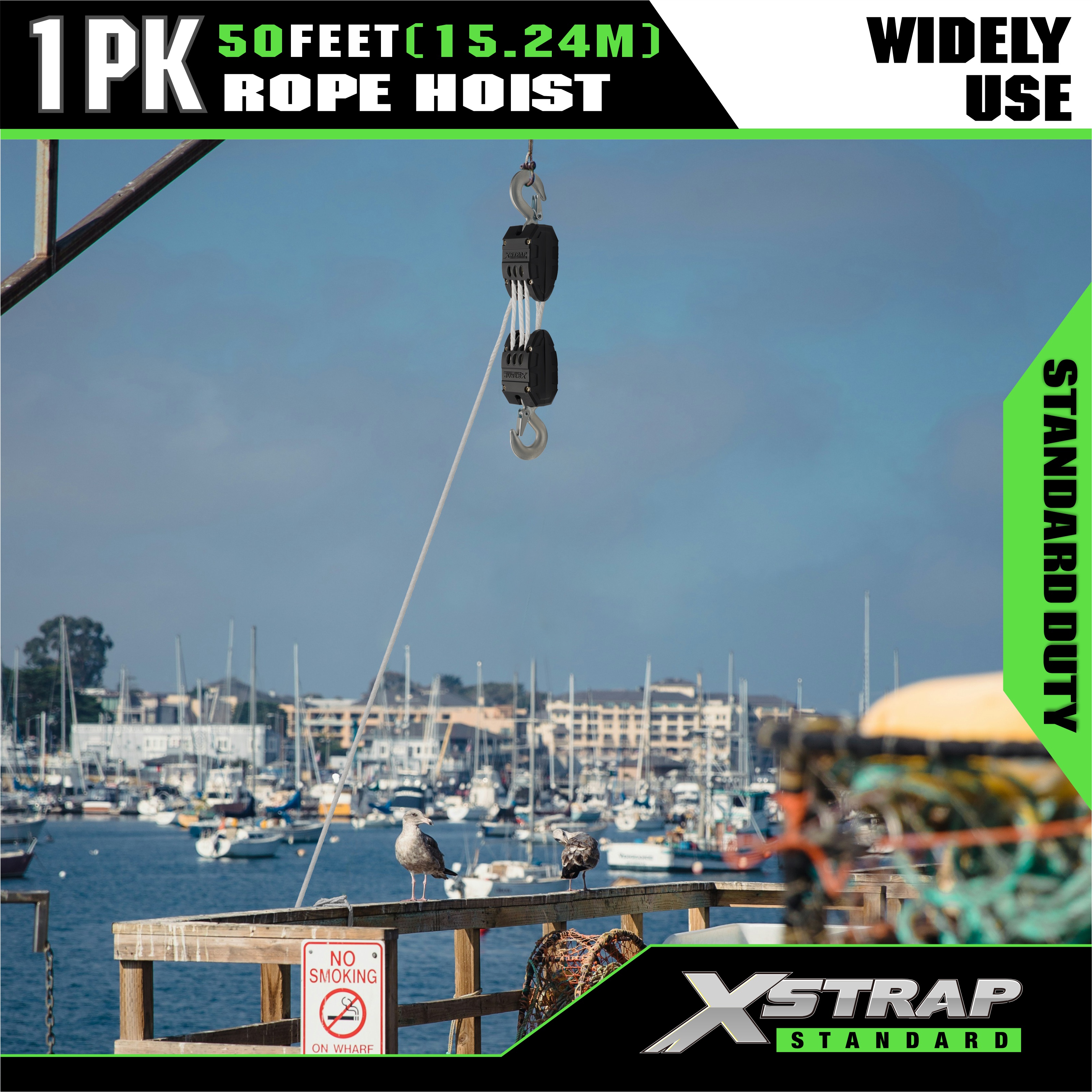 XSTRAP AHLT0003 Hvitt tauløfterskivesystem 1000LB kapasitet