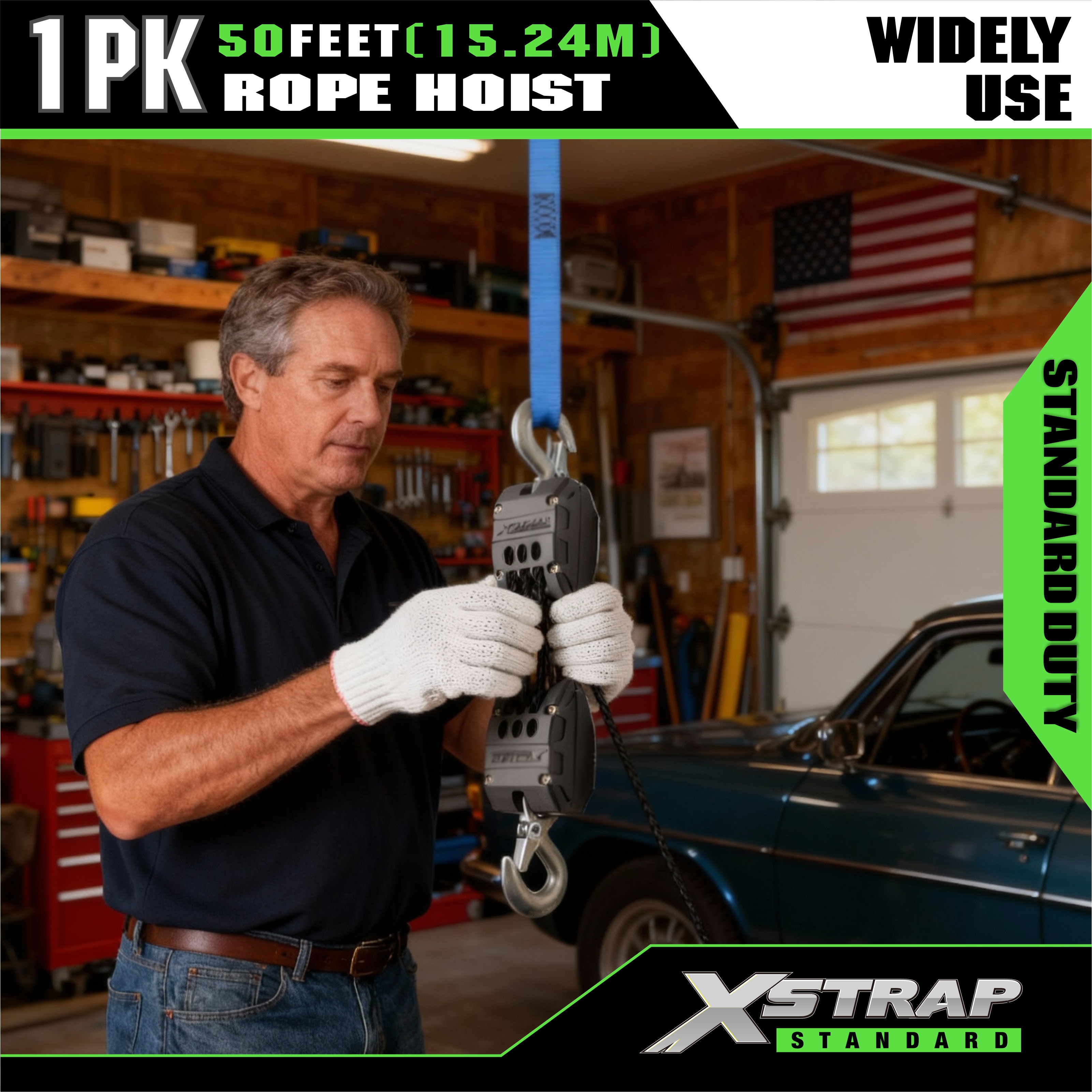 XSTRAP AHLT0003 Hvitt tauløfterskivesystem 1000LB kapasitet